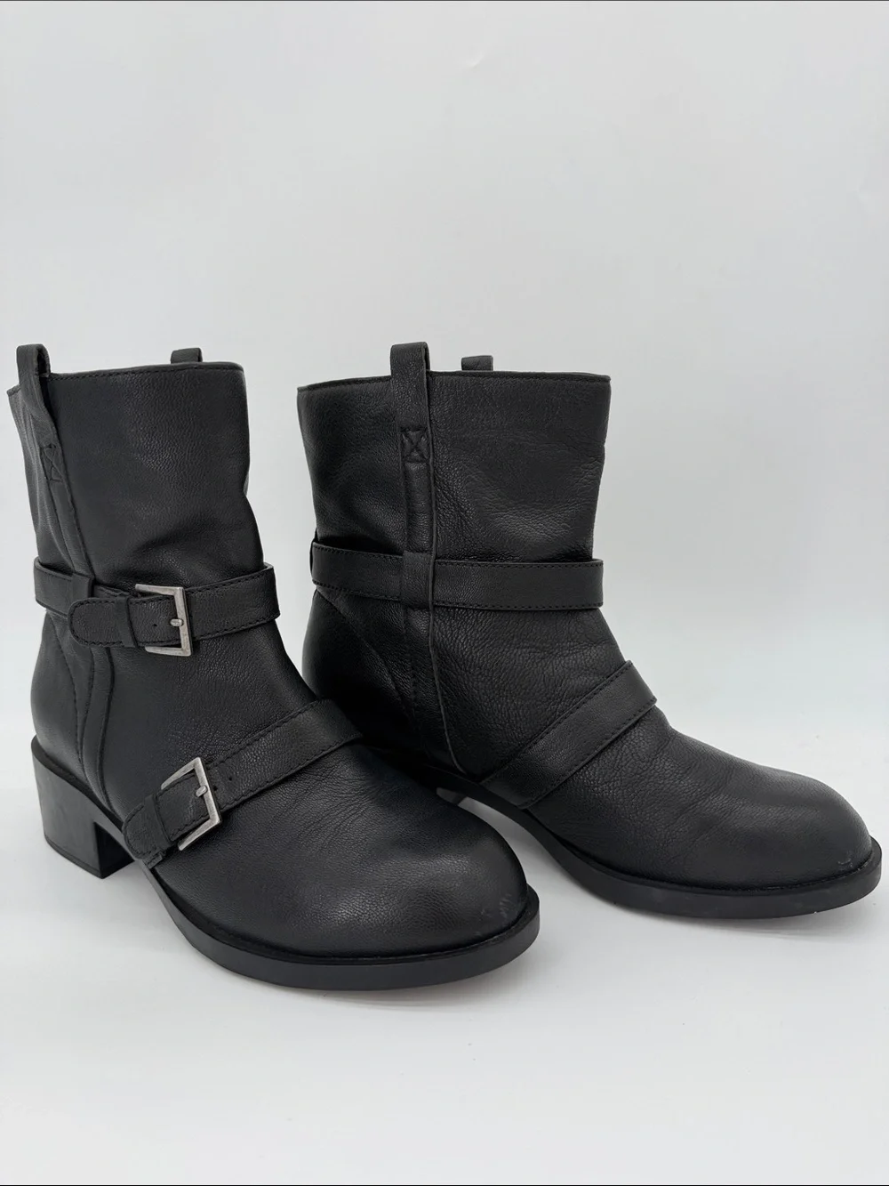 Cole Haan Fabrizia X Nike Buckle Moto Pull On Ankle Boots Women's Size 9.5B